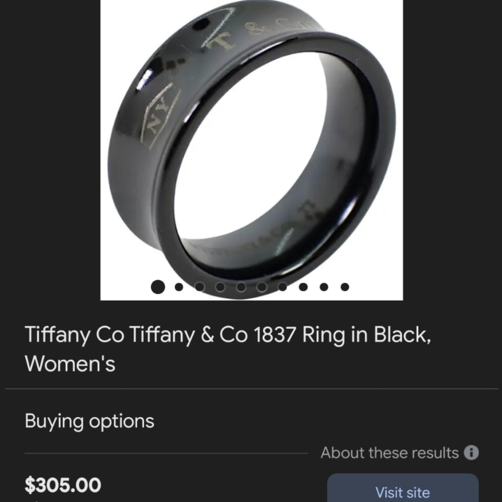 COPY - Tiffany and Co black titanium ring size 9